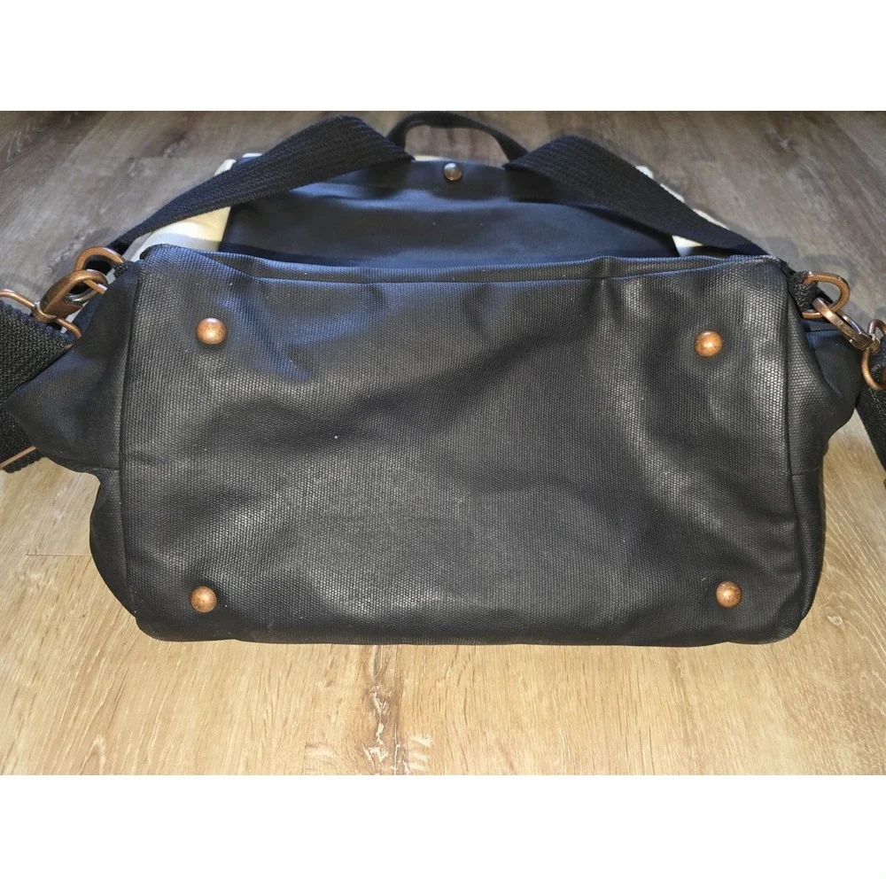Petunia Pickle Bottom Diaper Bag Backpack Cream Black Colorblock Coated Cotton